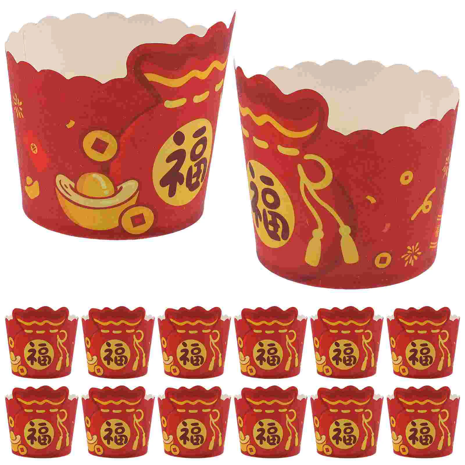 

Chinese New Year Cupcake Liners 50Pcs 2024 Year Dragon Paper Baking Cups Muffin Cases Cupcake Wrapper Parchment Paper Lunar New