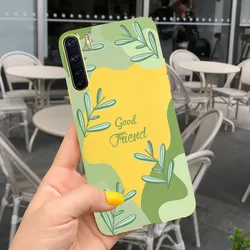 Lovely Printing Jelly Silicone Soft Phone Back Cover Case for OPPO F15 (Pink Green)