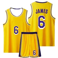 NEW 24/25 Children's Clothing Suit Boy Girl Fans Basketball Jerseys JAMESES Game Team Uniform Training  Vest and Shorts 2
