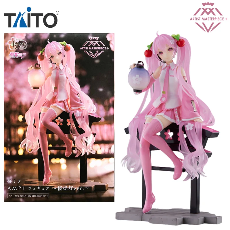 

In Stock TAiTO AMP+ Hatsune Miku Sakura Lantern PVC 18CM Anime Action Figures Model Collection Ornament Toy