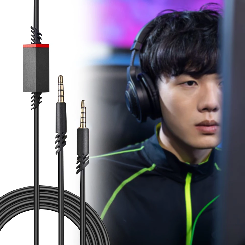 Audio Cable Inline Mute Cord for Astro A10/A30/A40/A40TR/A50 Gaming Headphones Audio Line Extension Cable for PS5/PS4 Controller