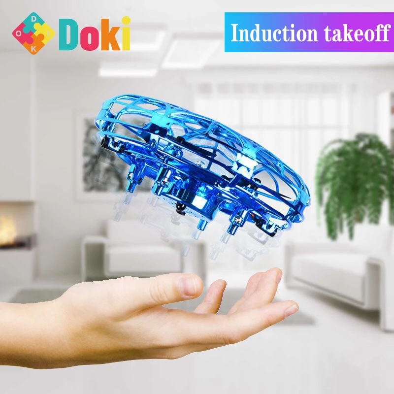 

Doki Toy Mini Helicopter UFO RC Drone Infraed Hand Sensing Aircraft Electronic Model Quadcopter Small Drohne Toys For Children