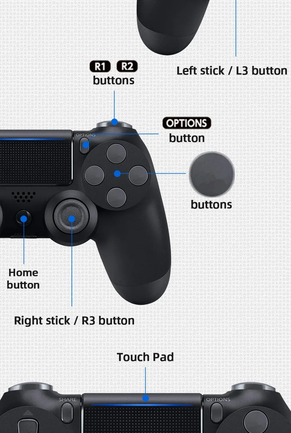 Controller for PS4 Slim Pro Joystick Gamepad Dual Vibration Wireless Bluetooth Joypad For PlayStation 4 Joypad PC/IOS/Android 10 Controller for PS4 Slim Pro Joystick Gamepad Dual Vibration Wireless Bluetooth Joypad For PlayStation 4 Joypad PC/IOS/Android 4