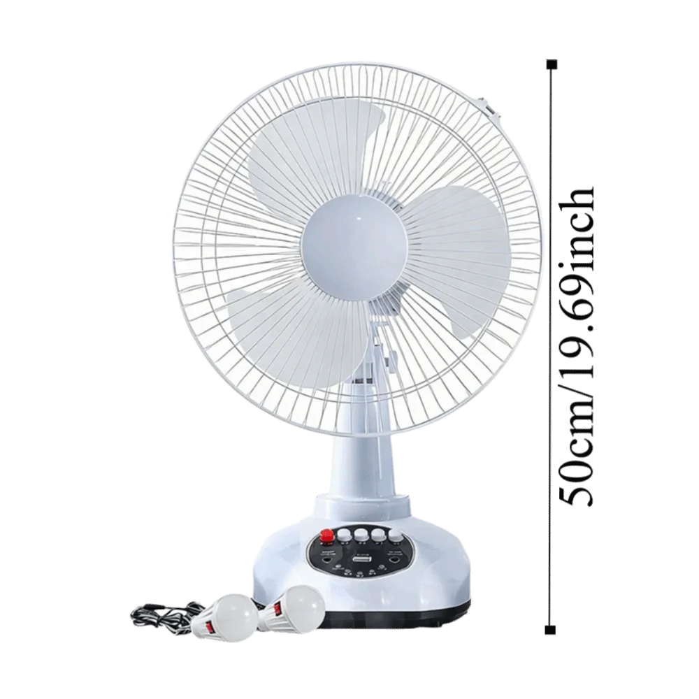 책상용 선풍기 12인치 태양광 선풍기 에너지 절약 LED 조명 진동 선풍기 태양광 패널 조명 기능 비상용 선풍기 책상용