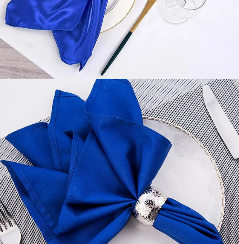 6 Stück Satin-Servietten, 30 cm x 30 cm, Handtuch-Servietten, weiche Tischservietten für Hochzeiten, Partys, Zuhause, Hotels, Weihnachtsdekoration, Tischservietten – Detail 2