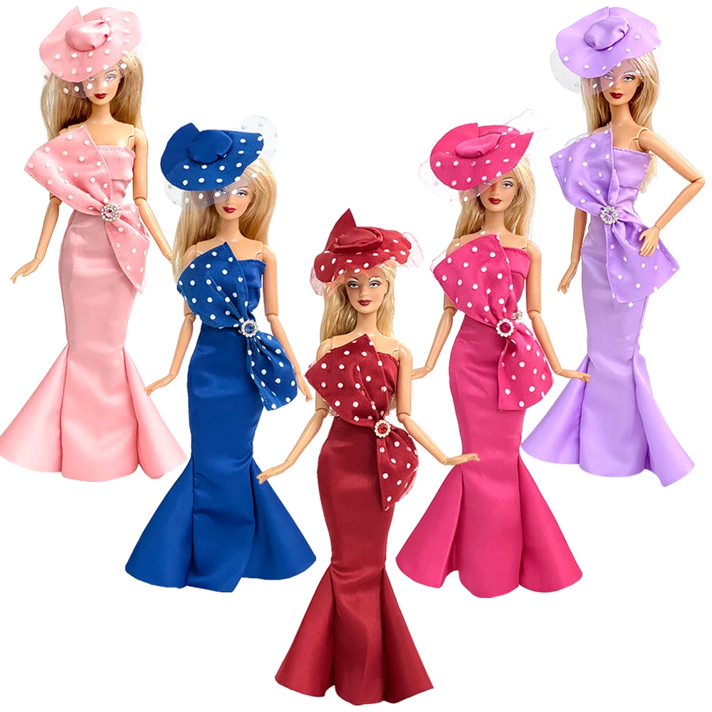 Nk 5 Set 30Cm Princess Multiple Color Fashion Slim Mermaid Butterfly Dress Noble Party Clothes Per Barbie Doll Accessori Regalo