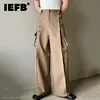 IEFB Men's Casual Wide Leg Trousers Korean Style 2023 New High Waist Metal Piece Pocket Decoration Fashionable Pants 9A2104 1