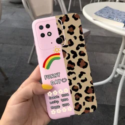 Lovely Pattern Candy Color Silicone Phone Case - Soft TPU Cover for Redmi 10C (Coffee)