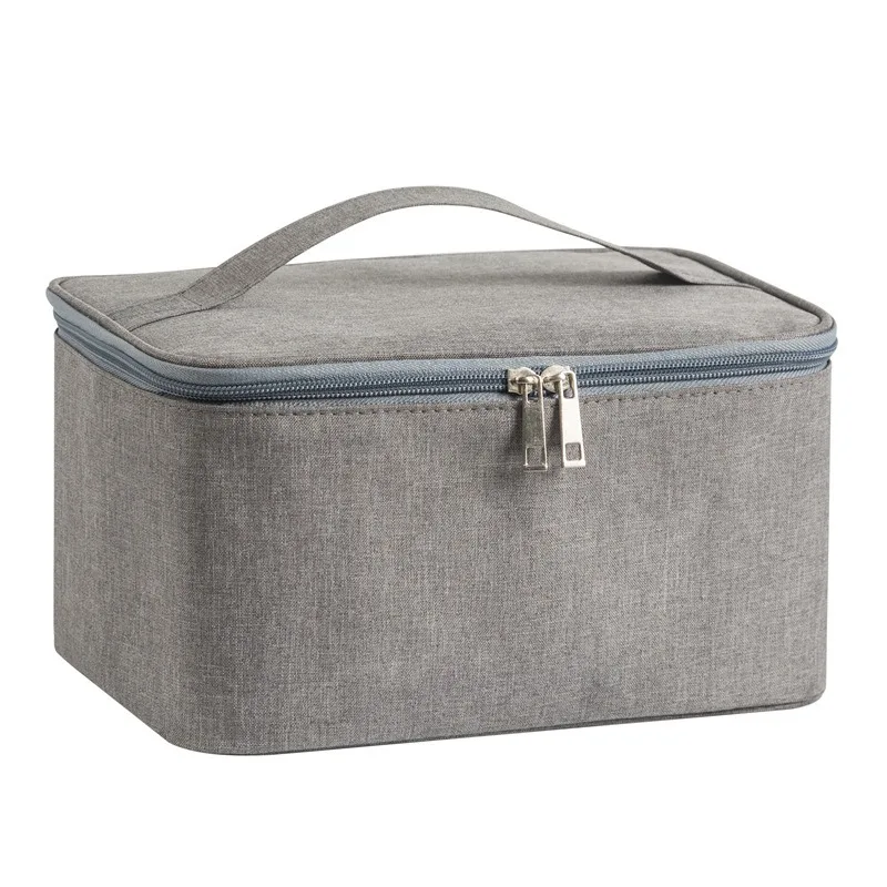 1 bolsa de viaje de negocios para artículos de tocador para hombres, bolsa de cosméticos de doble capa de gran capacidad, bolsa de almacenamiento de tela Oxford, bolso de mano portátil