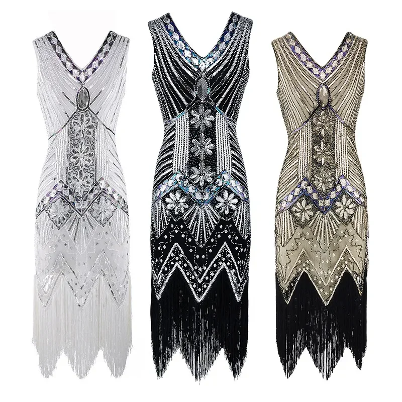 Girl Dance Costume 1920s Flapper Dress Plus Size S-4XL Women's Fashion Vintage Great Gatsby Charleston Sequin Tassel 20s Party Dress Girl Costume
