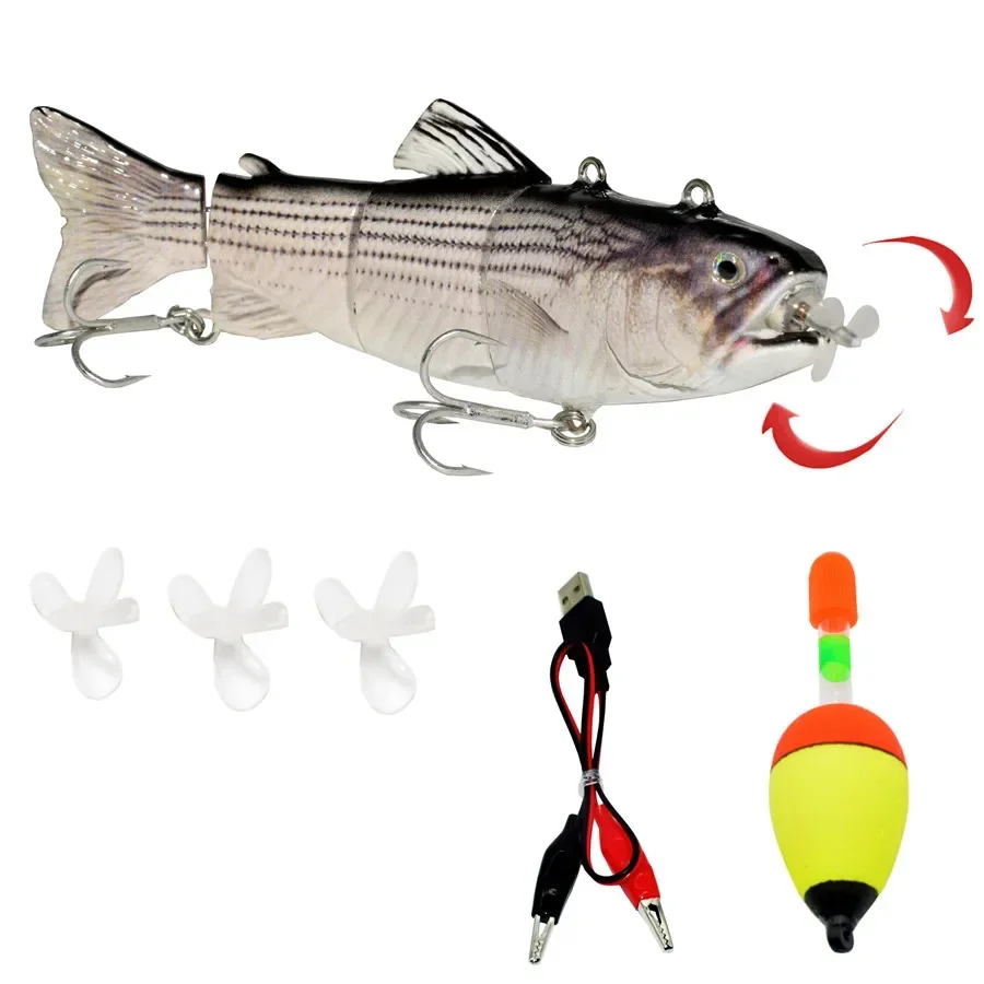 Electric Fishing Lure USB Charging Bait Swimbait Crankbait Lifelike Fish  New Color