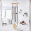 Silver 6 Tube Wind Chime Chapel Bells Wind Chimes Door Wall Hanging Ornament Home Garden Outdoor Decor Wind Chimes USEFUL 2