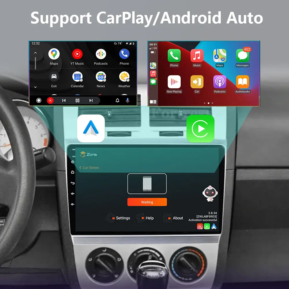 Radio de coche Android 16 para Dodge calibre Jeep Compass 1 MK Patriot 2006 - 2010 unidad principal 4G LTE 5G WIFI QLED BT Qualcomm 2DIN NAVI 2