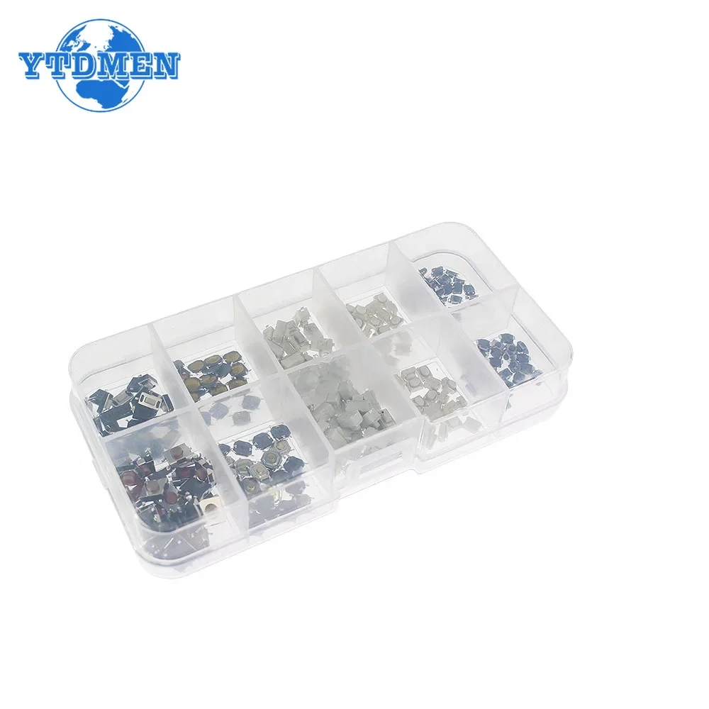 250PCS 10 Types Car Remote Control Tablet Actile Push Button Switch Kit Car Keys Button Touch Microswitch with Box