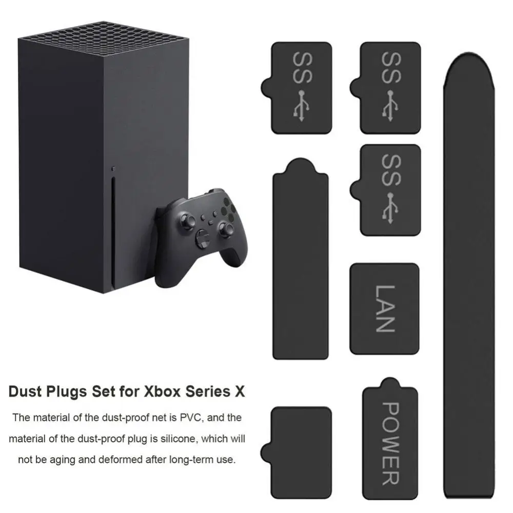 1Set Dust Plug Set For Xbox Dust Proof Mesh Filter Jack Stopper Kit Silicone Plugs for Xbox