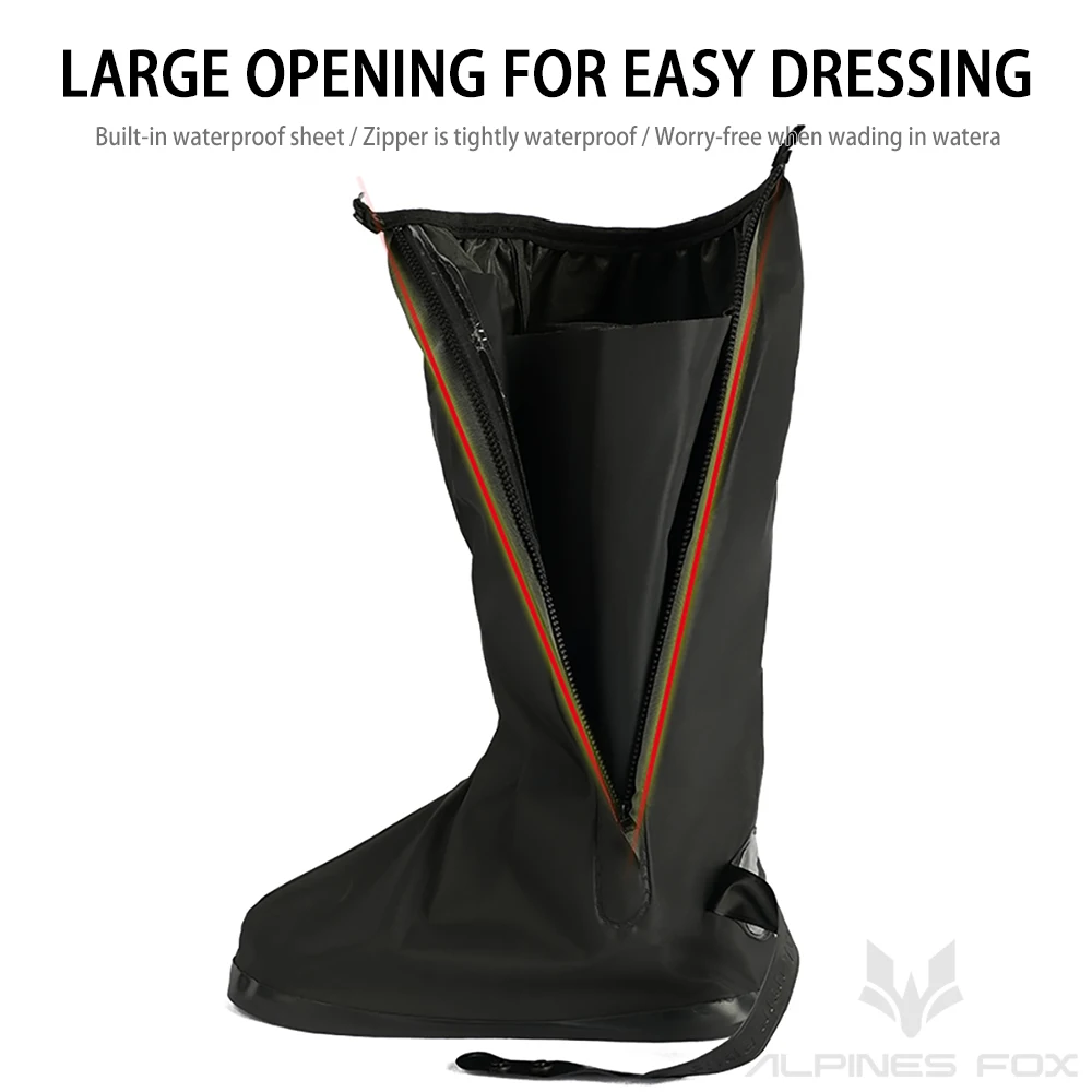 Motorcycle Shoe Cover High Tube Motorbike Rain Waterproof Reusable Cycling Bike Boot Reflective Rainproof