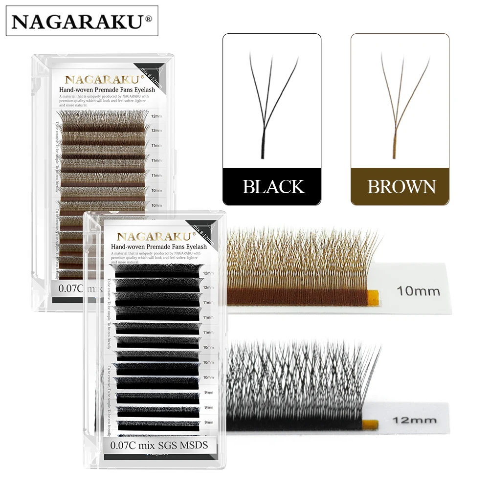 NAGARAKU Automatic Flowering W Shape Bloom 3D Premade Fans Eyelash Extensions Natural Soft Light Individual Lashes Full Dense eyelash extension eyelash extensions eyelash extension lashes fake eyelashes false eyelashes