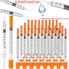 30/15/5Pcs 0.5Ml/1Ml Disposable Plastic Veterinary Syringe with Needle, Suitable for Pets and Farm Animals, Manual Push-Type Syringe with Needle, Farm Animal Syringe, Suitable for Cats, Dogs, Pigs 1
