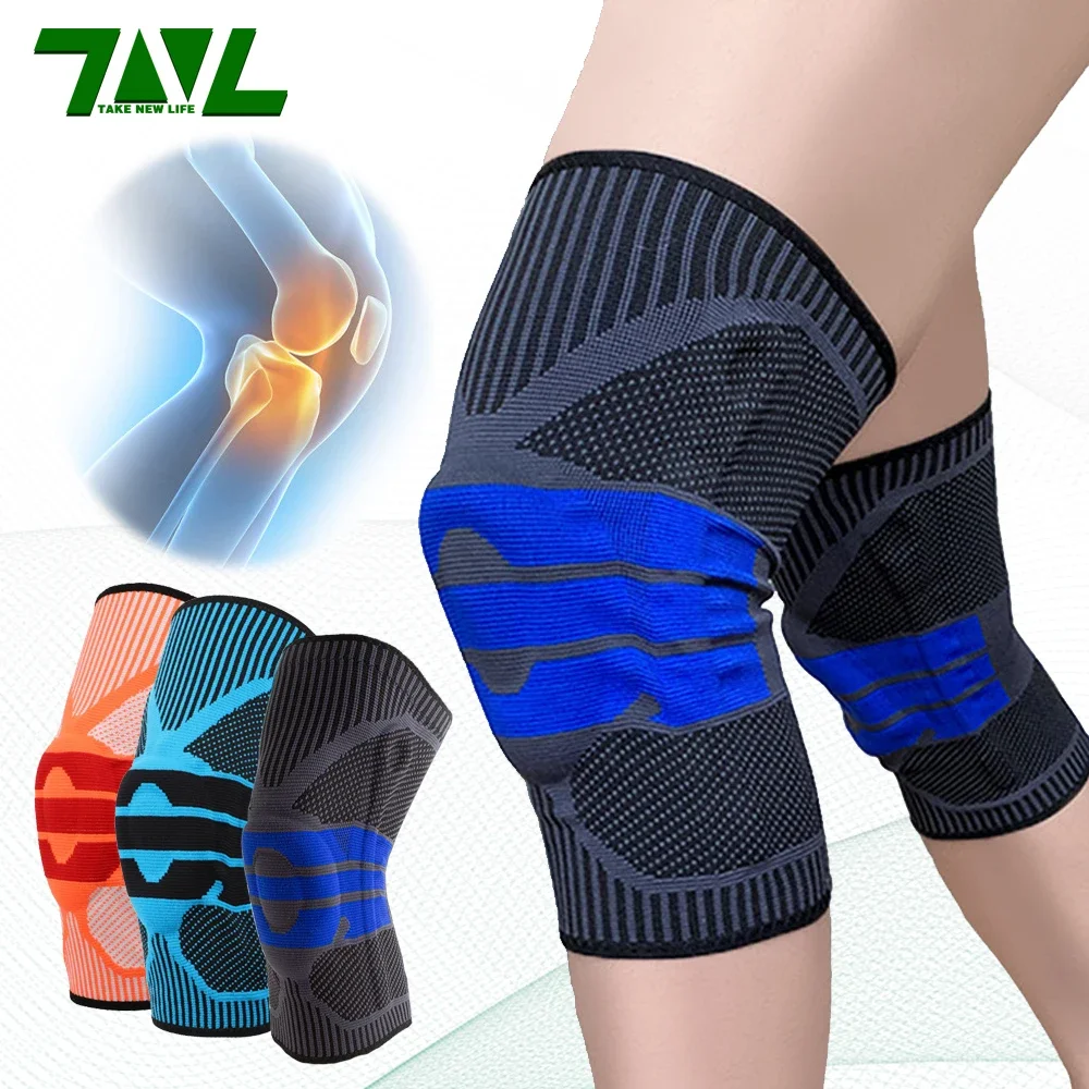 

1PC Spring Knee Support Braces Elastic Kneepads Protector Silicone Pads Sleeve for Fitness Squats Basketball Volleyball Running