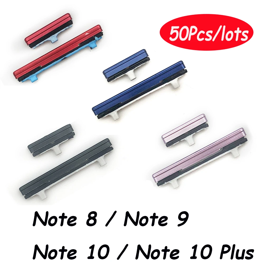 

50Pcs/Lot，NEW Side Keys Power and Volume Buttons Replacement Parts For Samsung Note 10 / Note 9 / Note 8 / Note 10 Plus