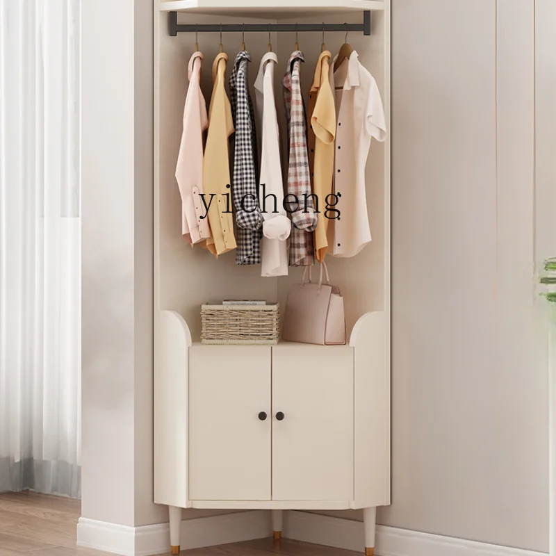 

ZF Solid Wood Corner Cabinet Corner Cabinet Living Room Storage Rack Household Bedroom Clothes Triangle Cabinet