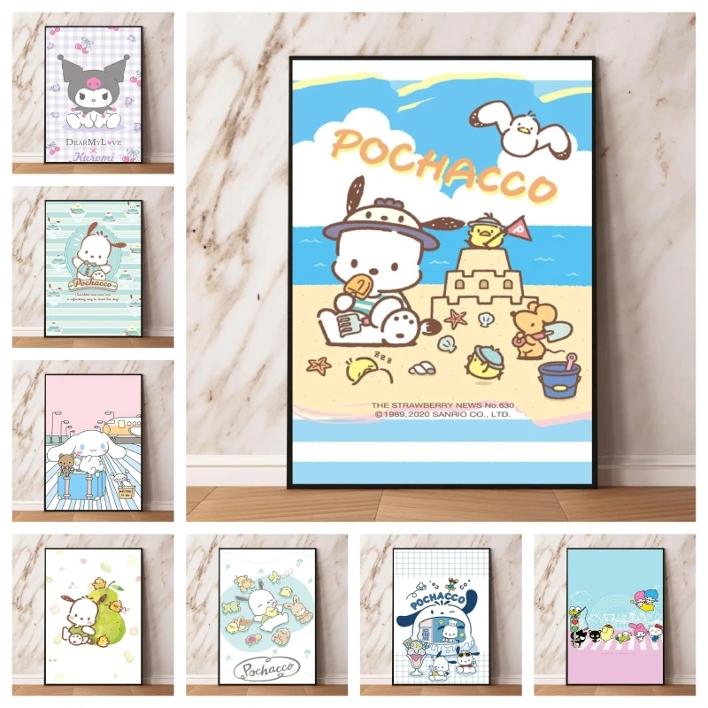 

Anime Character Pictures Sanrios Cinnamoroll Room Home Decor Gifts Wall Decoration Kid Action Figures Modular Prints Poster Toys