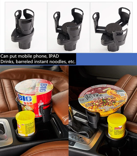 Car Cup Holder Expander Adapter, 2 In 1 Multifunctional 2 Cup Mount  Extender Sturdy Cupholder with 360° Rotating Adjustable Base - AliExpress