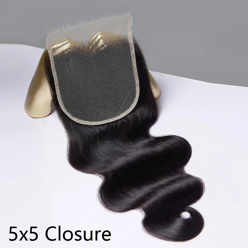 5x5 Lace Closure Straight & Body Wave Human Hair Natural Color Remy Hair Swiss Lace Closure 10-22 inches Soft and Silky