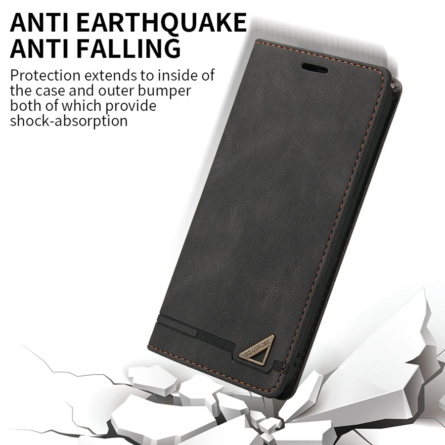 Premium Magnetic Anti-Theft Leather Wallet Case