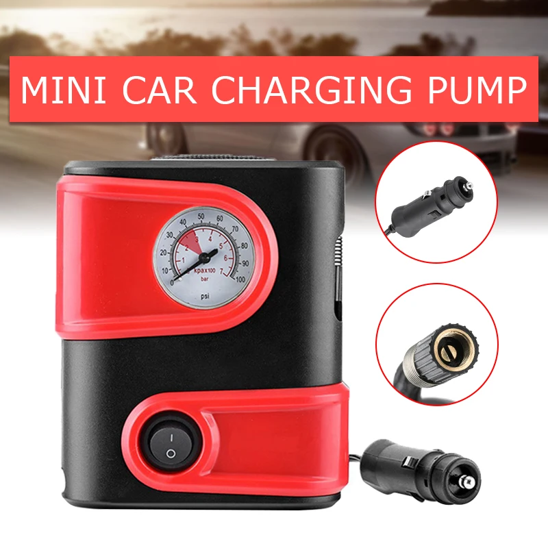 Mini Kleine Auto Luft Kompressor Aufblasbare Gauge Pumpe DC 12V 100PSI Tragbare  Auto Reifen Pumpe Inflator Für Auto Fahrräder motorräder - AliExpress