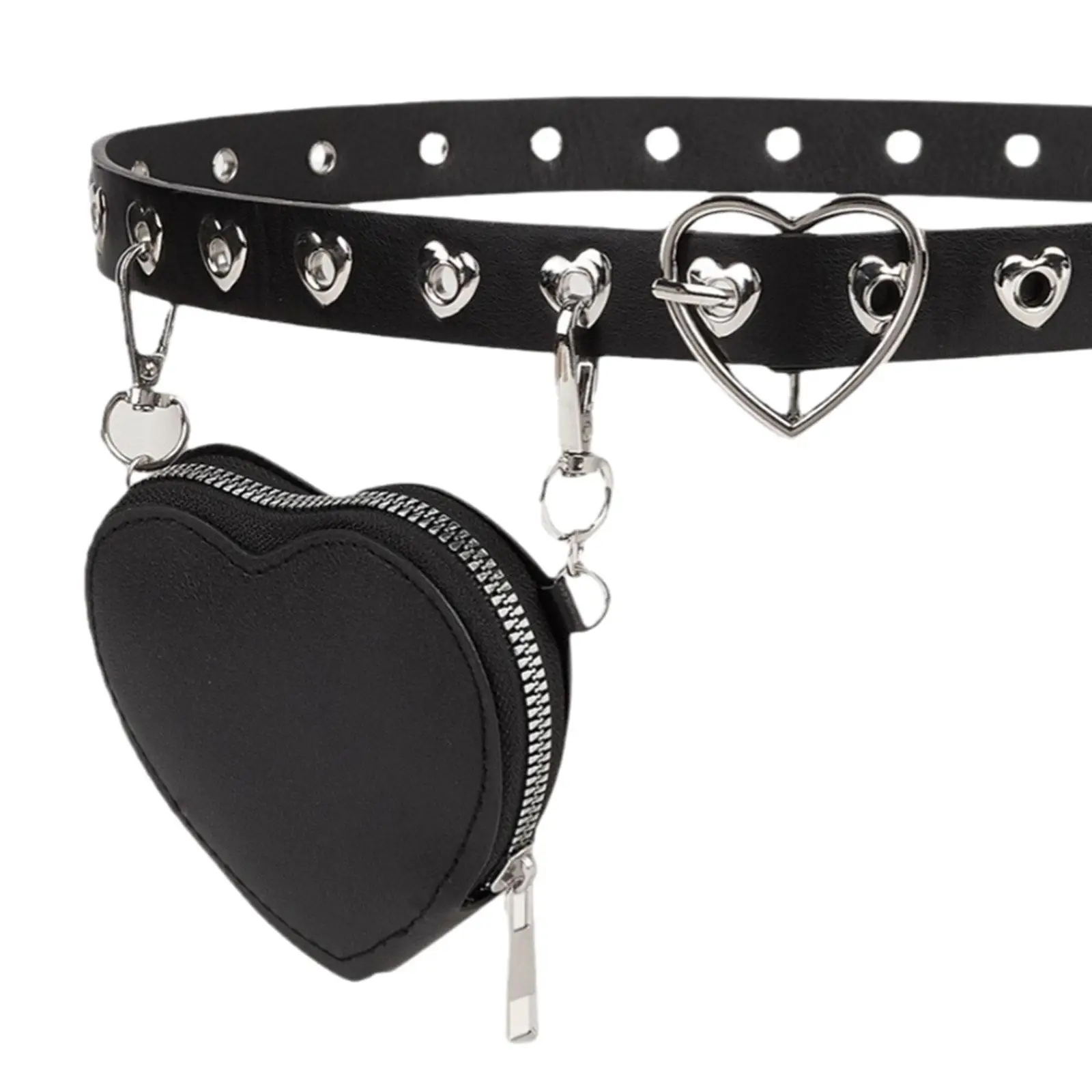 

Love Heart Buckle Belt Women Waist Belt Versatile Novelty Punk Belt Waistband for Street Daily wearing Sweaters Party Coats