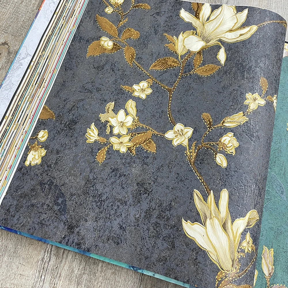 

3D Stereoscopic Flower Pastoral Wallpaper Vintage Floral Wall Covering Roll Wall Papers Home Decor Living Room Bedroom Wall