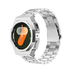 Stainless Steel Modification Kit with Metal Strap & Protective Cover for Watch 7 44mm (Silver)