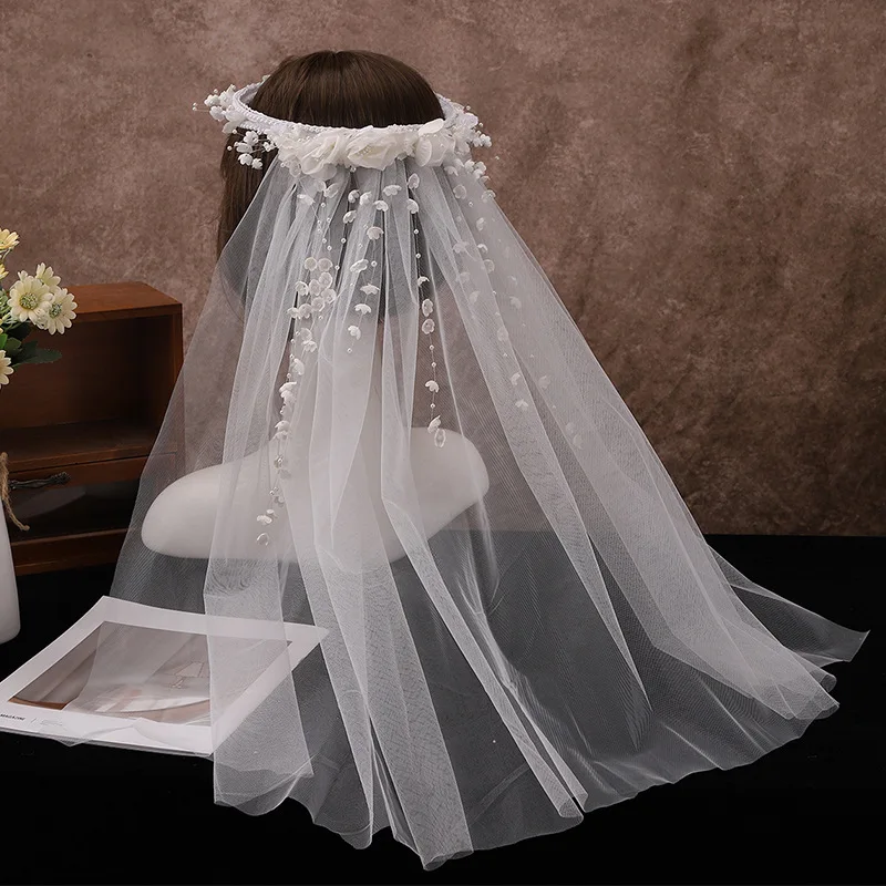 Bridal Veil Wedding veil White Ivory Cathedral Long Lace Edge with Comb Accessories Bride Veu