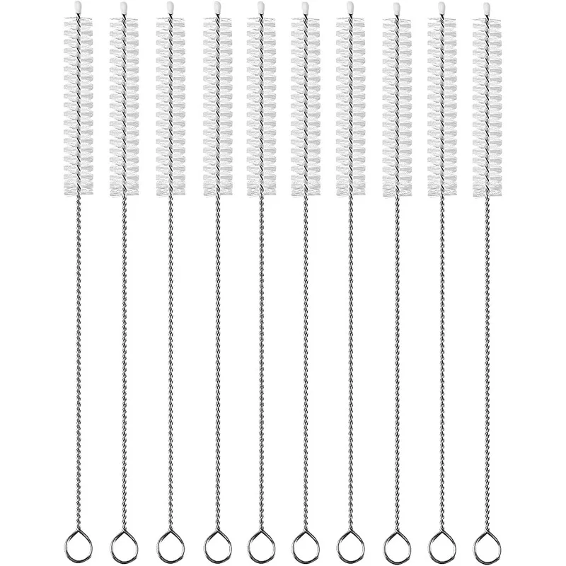 Drinking Straw Cleaning Brush Kit Reusable Tube Pipe Cleaner Nylon Stainless Steel Long Handle Cleaning Brushes for Straws 1