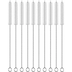 Reusable Long Handle Straw Cleaning Brush Kit - Nylon & Stainless Steel Brushes - 10pcs