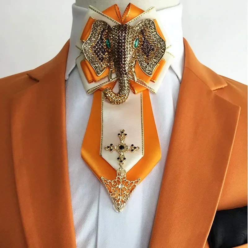 Wedding Bow Tie Original Design Handmade Jewelry Gifts Men's Luxury Business Banquet Collar Flower Rhinestone Bowties bow tie