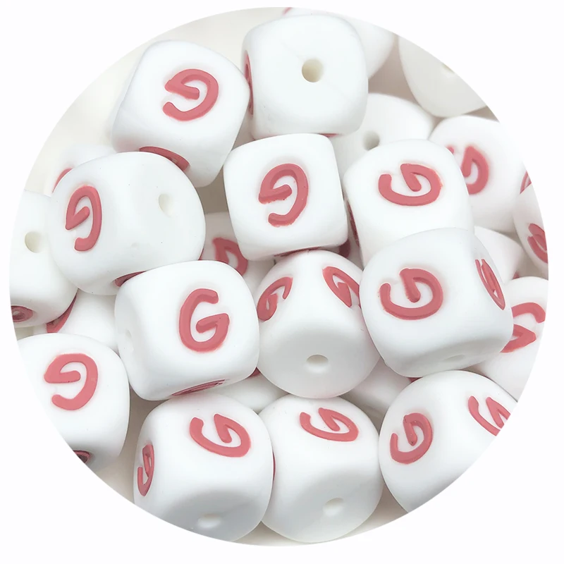 10 Stücke Neue 12mm Baby Silikon Buchstaben Perlen Schnuller Buchstaben Alphabet Perlen Kauen Zahnen Beißringe Pflege Dusche Geschenke BPA freies – Detail 10