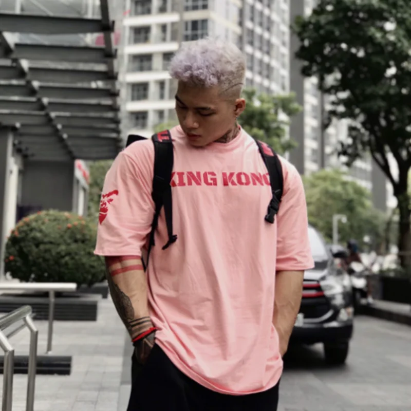 Trendy loose fitting men sports short sleeved T-shirt for men summer pure cotton half sleeved gym running training clothes sport t shirt
