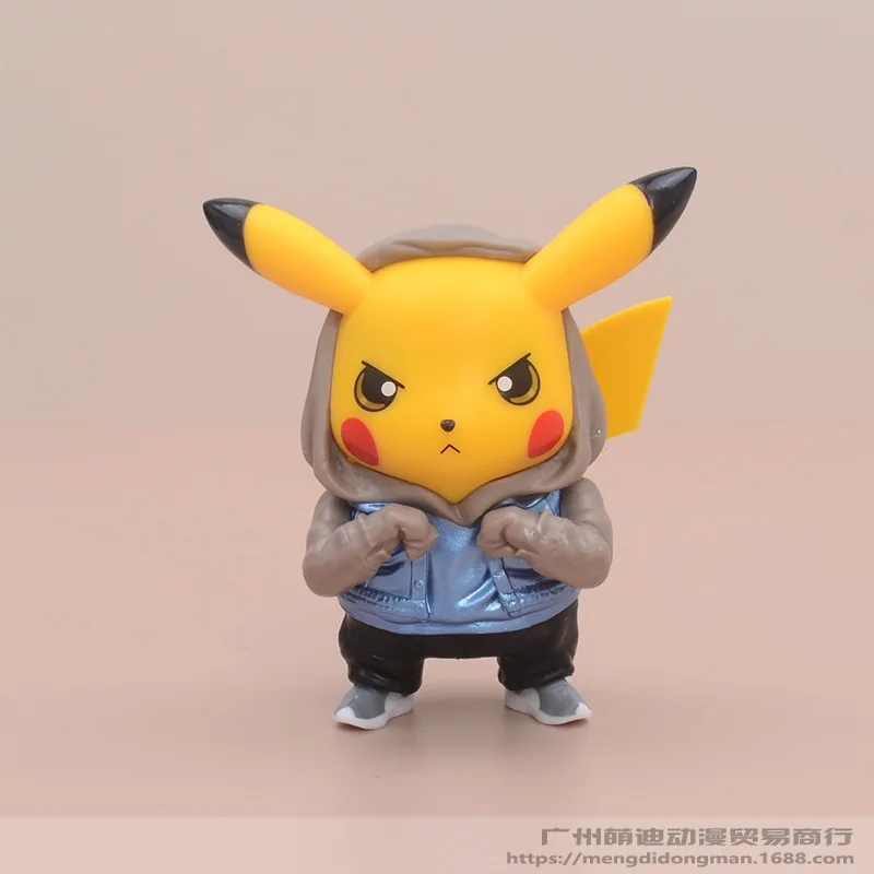 Pokemon Action Figure Camouflage Clothing Pikachu Kawaii Anime Figures  Figurine Car Decoration Model Collection Toy Kids Gifts