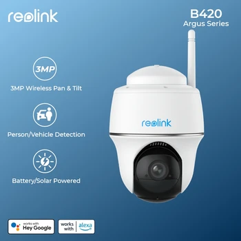 Reolink Argus PT 와이파이 보안 카메라, 야외 태양열 배터리 구동 IP 캠, 무선 팬 틸트 감시 카메라, 5MP, 4K, 8MP, 3MP