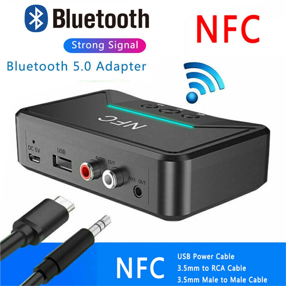 Odbiornik Audio Adapter NFC 3.5mm wyjście RCA AUX bezprzewodowy
