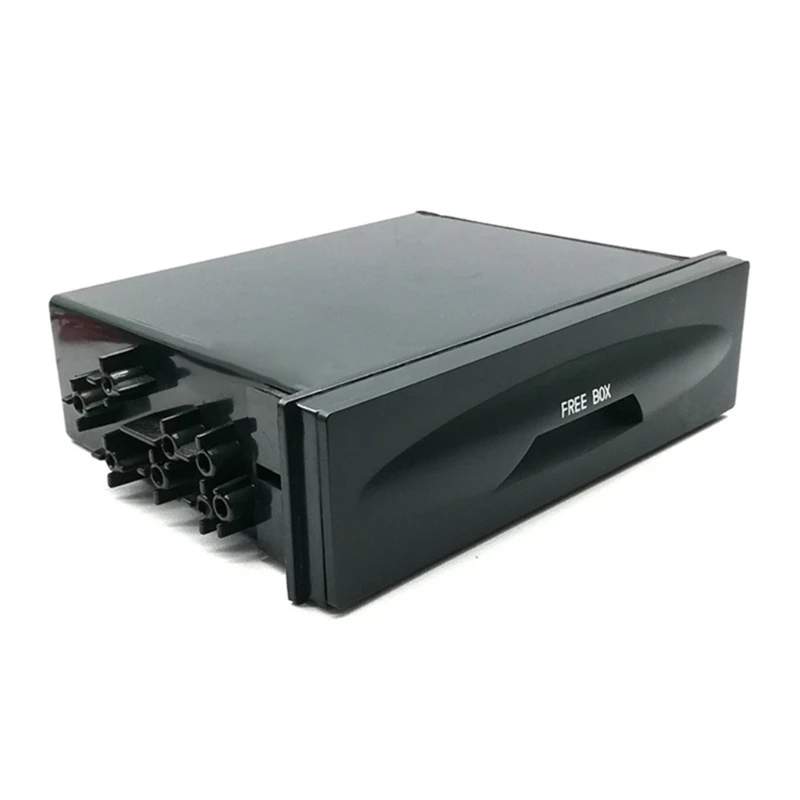 Auto Car Single Din Dash Radio Installation Pocket Storage Box Kit Black Plastic Auto Car Single Din Dash Radio Installation Pocket Storage Box Kit Black Plastic