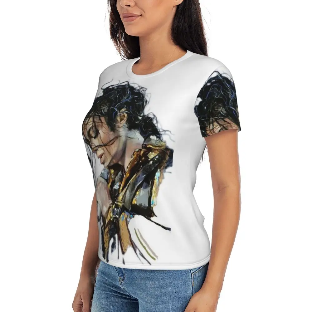 Michael Jackson Musicians Singers Dancers T-Shirt Women Short Sleeve T Shirts O-Neck Streetwear Cotton Summer Tees Streetwear