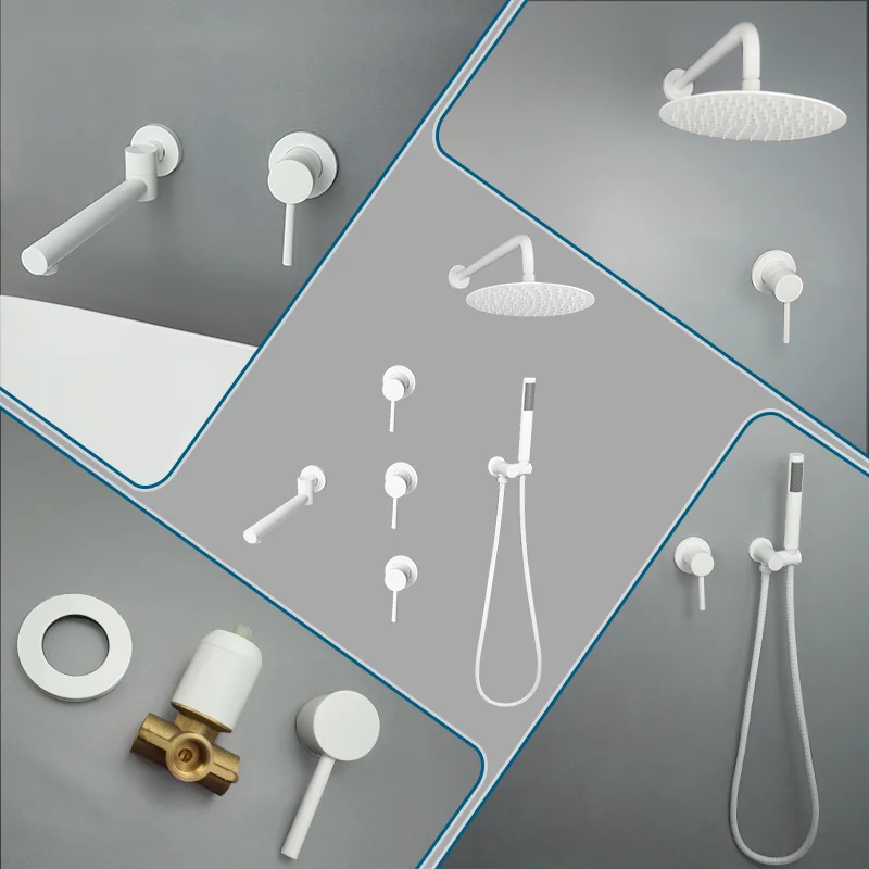 Shower Set Concealed Shower Set Bathroom Full Copper Into The Wall Hot And Cold Water Faucet With Hand-Held