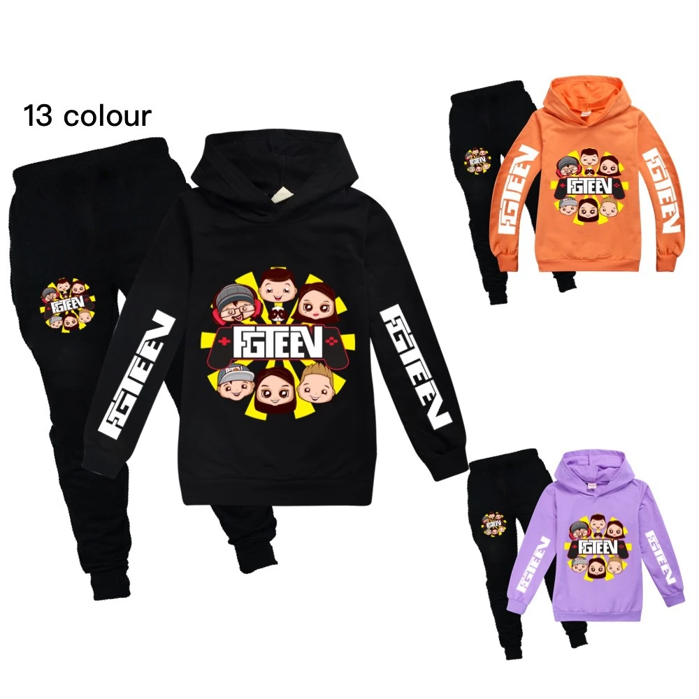 baby boy clothing sets cheap	 Children Clothing Set Fall Kids Hooded Set Fgteev Boys Casual Sports Pants 2pcs Cartoon Hoodies For Teens Fashion Suit Tracksuit clothing sets for travel