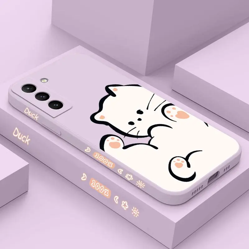 Custodia Per Telefono In Silicone White Cloud Cat Per Samsung Galaxy S23 S22 S21 S23 Plus S10 S22 Plus S20Fe S21Fe Note 20 Ultra 10 Plus Cover