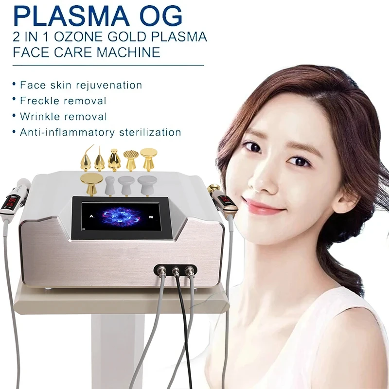 Pluma De Plasma Facial 2 En 1 Para Terapia De Elevaciacion, Maquina Facial De Plasma Dorado Para Regeneraciion De La Piel, Uso En Sa