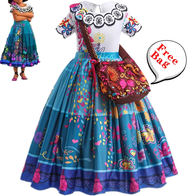 New Kids Clothes Girls Encanto Madrigal Cosplay Costume Fancy Dresses For  Carnival Halloween Princess Dress Clothing And Bag - Kids Cospaly Dresses -  AliExpress