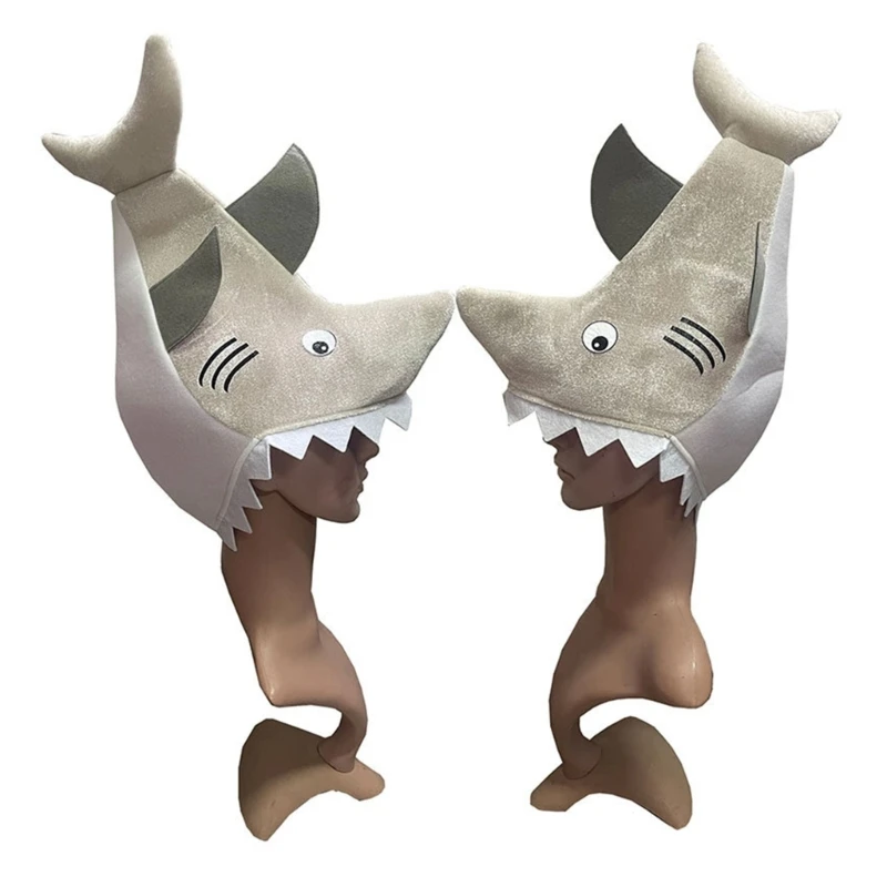 

Halloween Shark Headgear Oversized Hat Party Holiday Hat for Teens Men Women